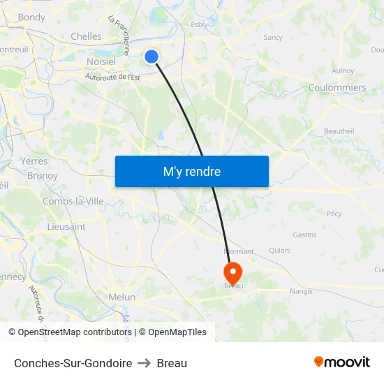 Conches-Sur-Gondoire to Breau map