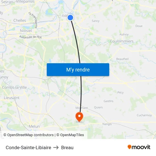 Conde-Sainte-Libiaire to Breau map