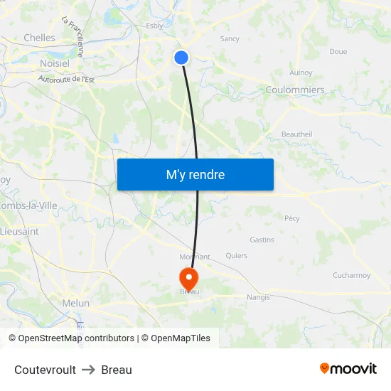 Coutevroult to Breau map