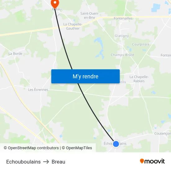 Echouboulains to Breau map