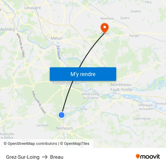 Grez-Sur-Loing to Breau map