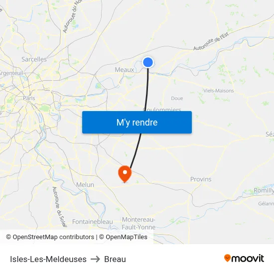 Isles-Les-Meldeuses to Breau map