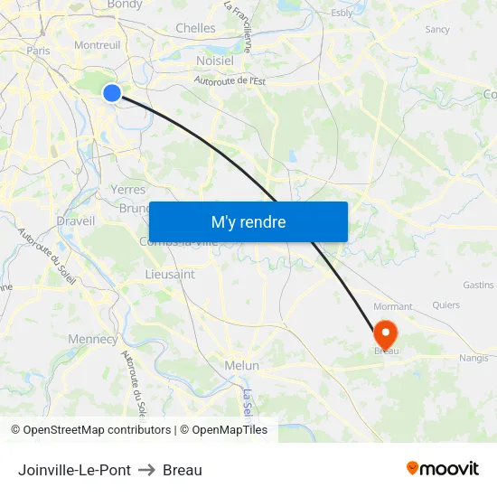 Joinville-Le-Pont to Breau map