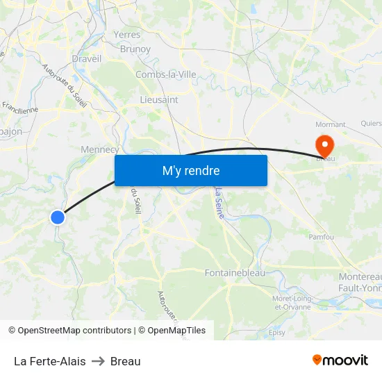 La Ferte-Alais to Breau map