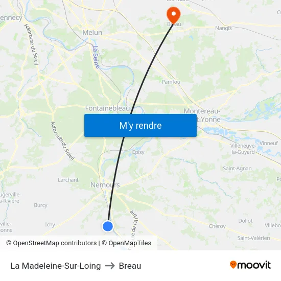 La Madeleine-Sur-Loing to Breau map
