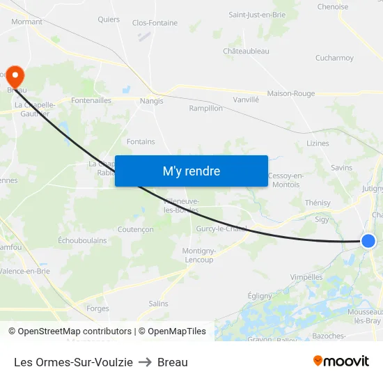 Les Ormes-Sur-Voulzie to Breau map