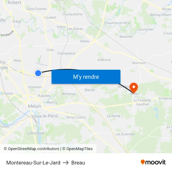 Montereau-Sur-Le-Jard to Breau map