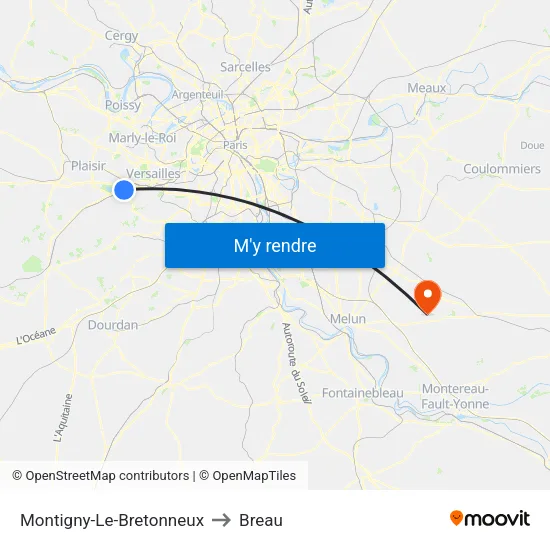 Montigny-Le-Bretonneux to Breau map