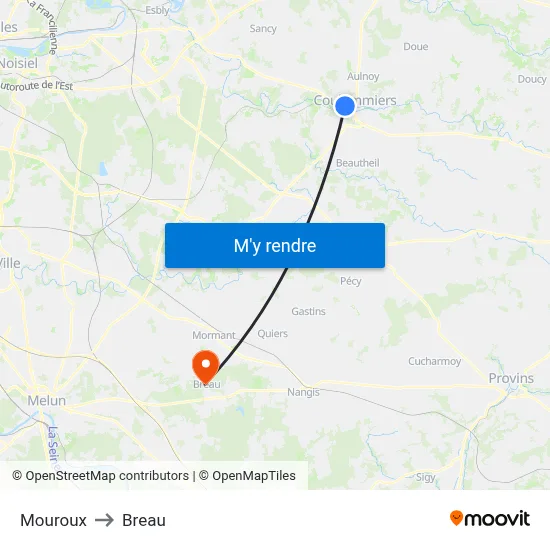 Mouroux to Breau map