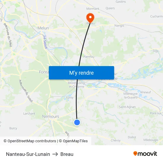 Nanteau-Sur-Lunain to Breau map