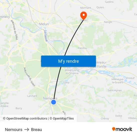 Nemours to Breau map