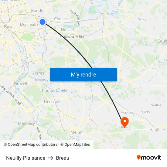 Neuilly-Plaisance to Breau map