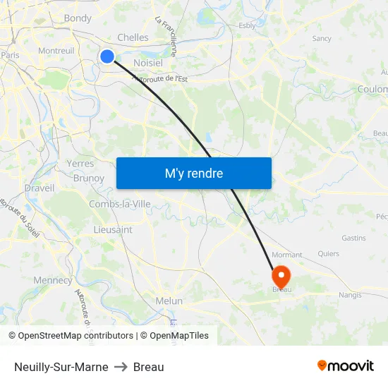 Neuilly-Sur-Marne to Breau map