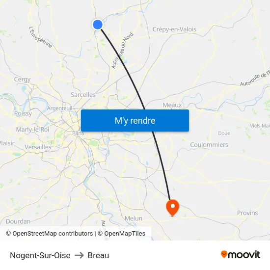 Nogent-Sur-Oise to Breau map