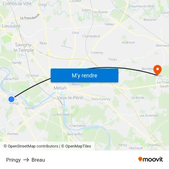 Pringy to Breau map