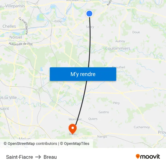 Saint-Fiacre to Breau map
