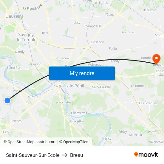 Saint-Sauveur-Sur-Ecole to Breau map