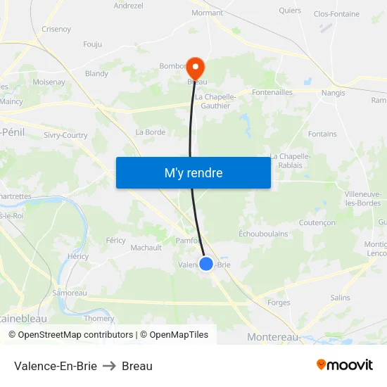 Valence-En-Brie to Breau map
