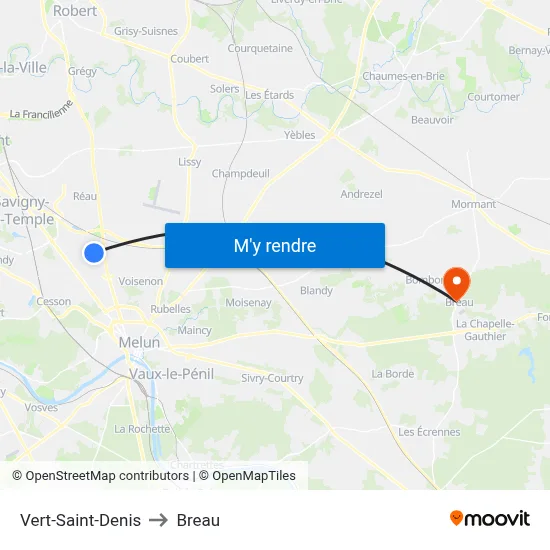 Vert-Saint-Denis to Breau map