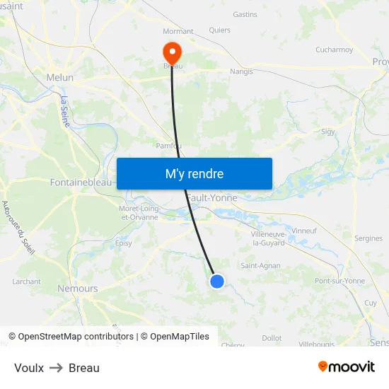 Voulx to Breau map