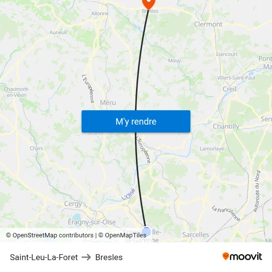 Saint-Leu-La-Foret to Bresles map