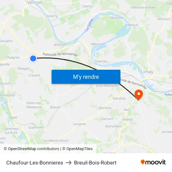 Chaufour-Les-Bonnieres to Breuil-Bois-Robert map