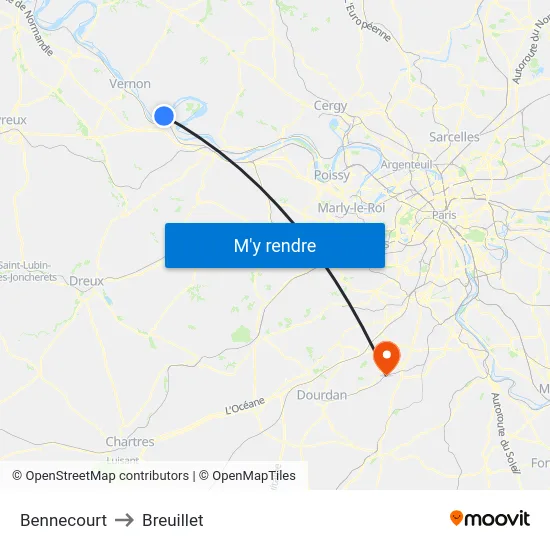 Bennecourt to Breuillet map