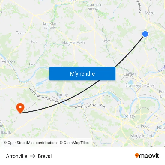 Arronville to Breval map
