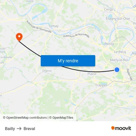 Bailly to Breval map