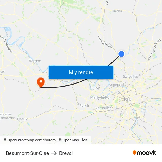 Beaumont-Sur-Oise to Breval map