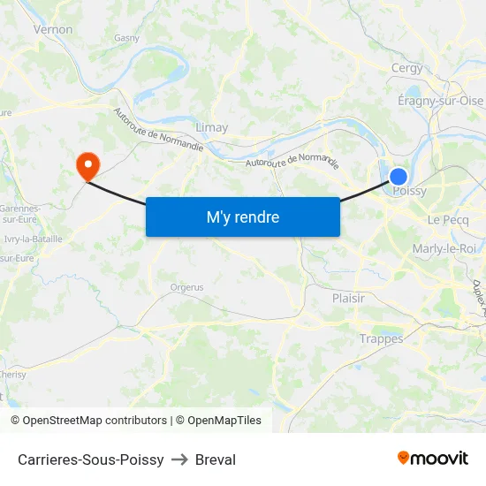 Carrieres-Sous-Poissy to Breval map