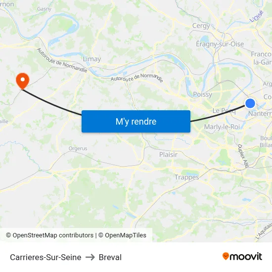 Carrieres-Sur-Seine to Breval map