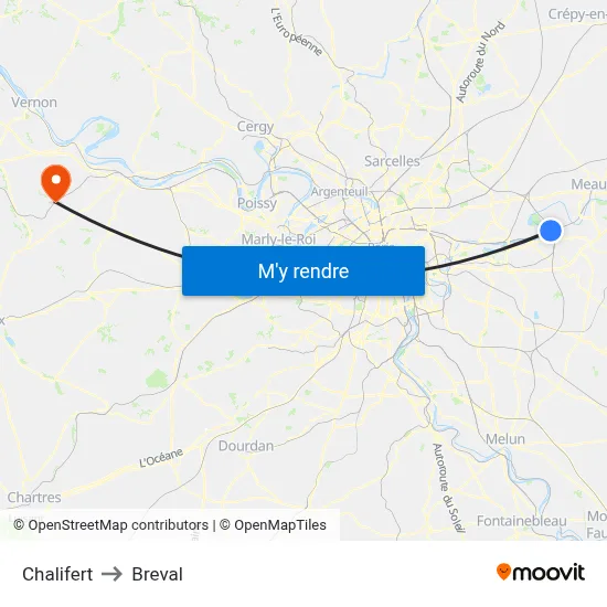 Chalifert to Breval map