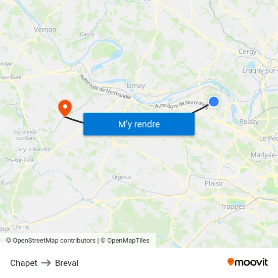 Chapet to Breval map