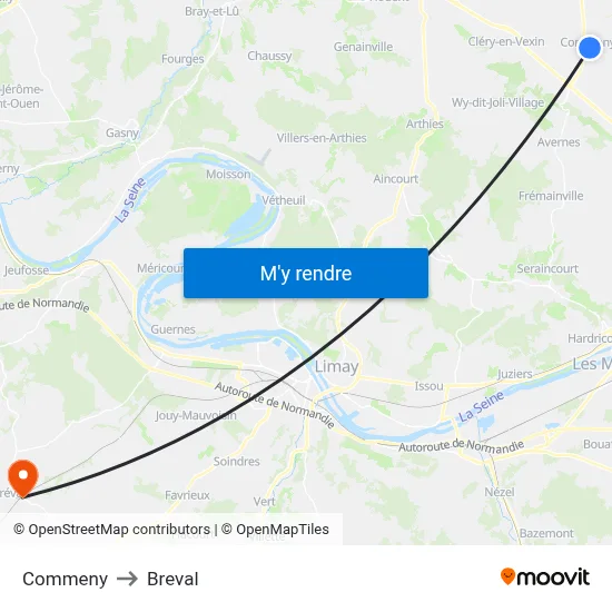 Commeny to Breval map