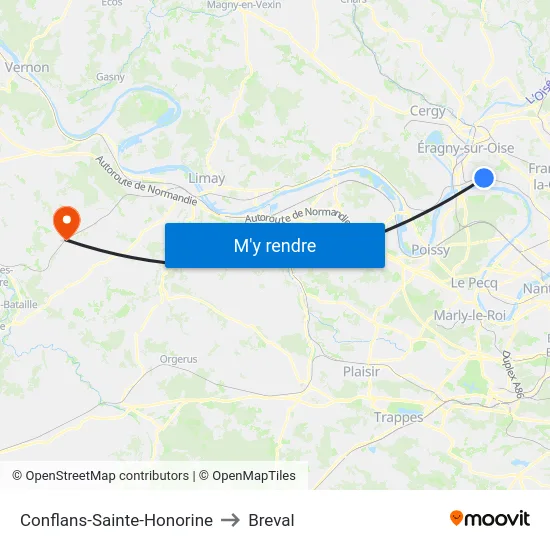 Conflans-Sainte-Honorine to Breval map