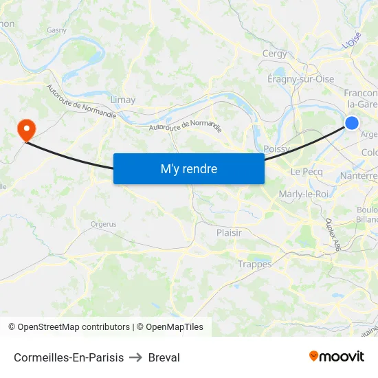 Cormeilles-En-Parisis to Breval map