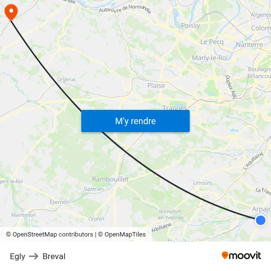 Egly to Breval map