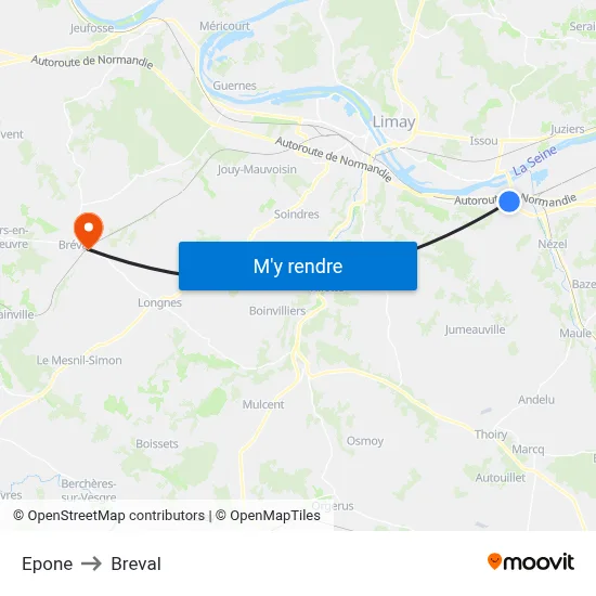 Epone to Breval map