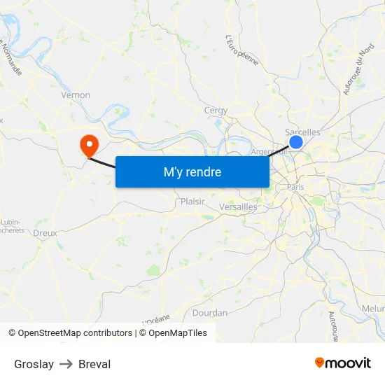 Groslay to Breval map