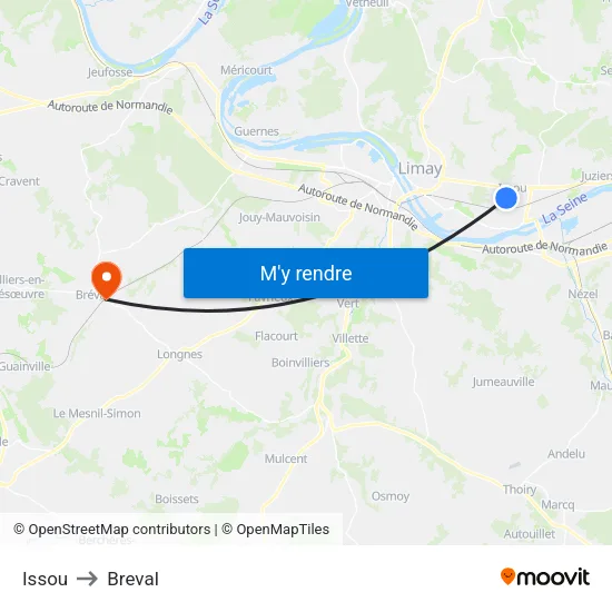 Issou to Breval map
