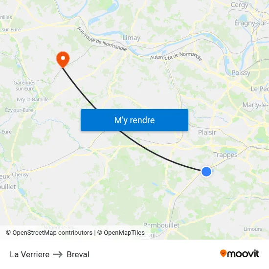 La Verriere to Breval map