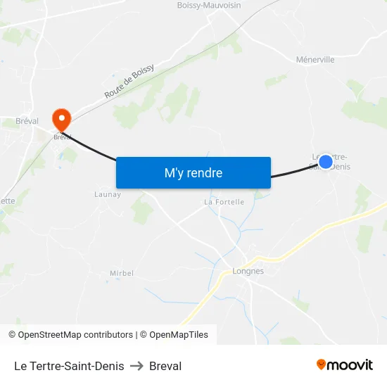 Le Tertre-Saint-Denis to Breval map