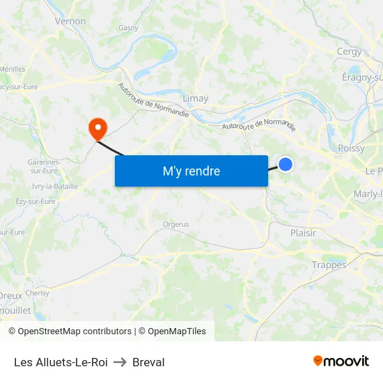 Les Alluets-Le-Roi to Breval map