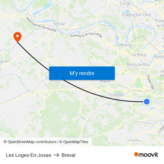 Les Loges-En-Josas to Breval map