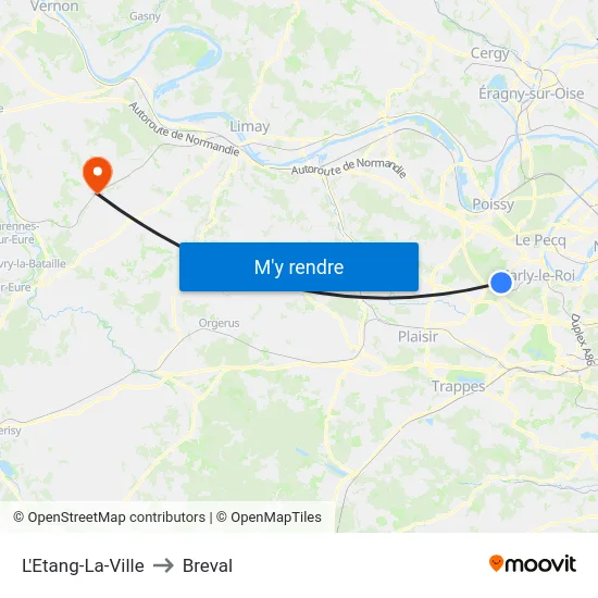L'Etang-La-Ville to Breval map