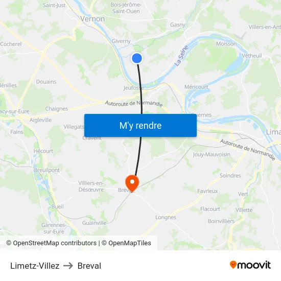 Limetz-Villez to Breval map