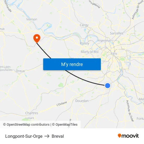 Longpont-Sur-Orge to Breval map