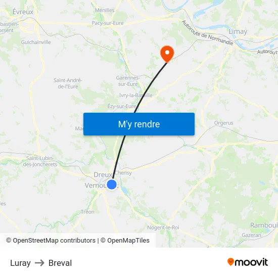 Luray to Breval map