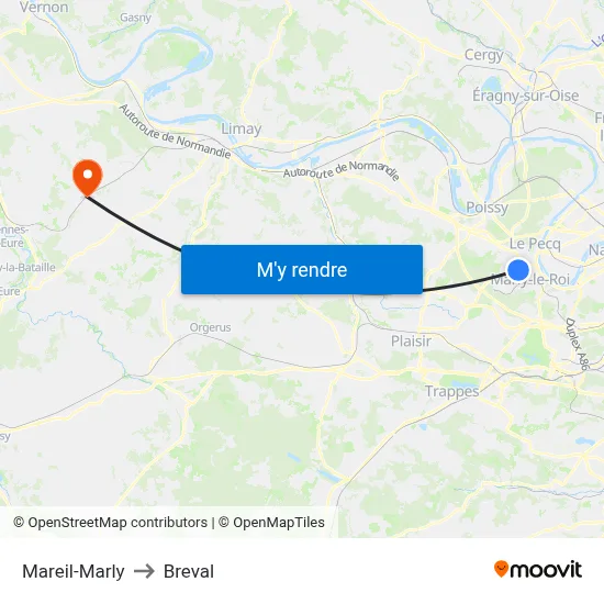 Mareil-Marly to Breval map